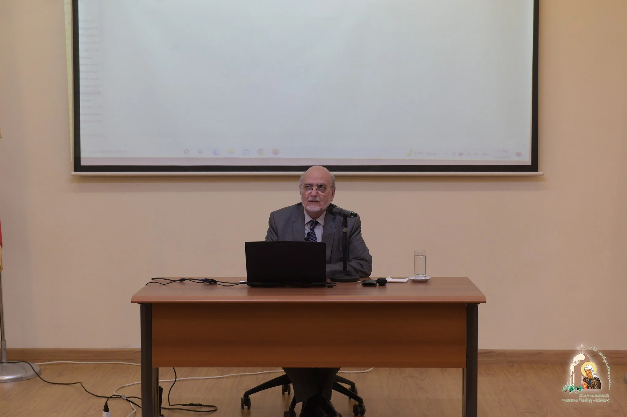 Video – The MECC Secretary General Professor Michel Abs Presents a Lecture at St. John of Damascus Institute of Theology