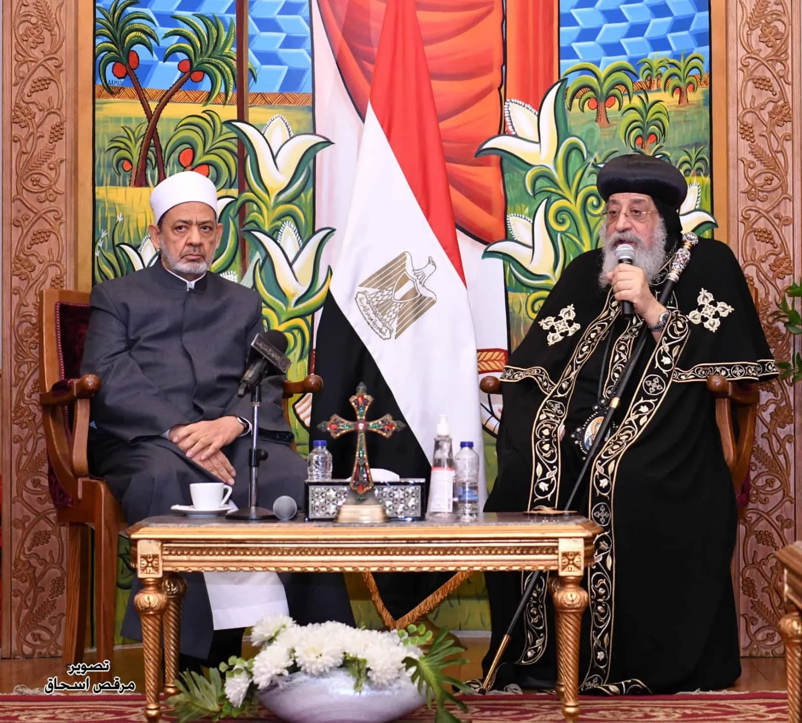 His Holiness Pope Tawadros II Receives the Grand Imam of Al-Azhar Dr. Ahmed El Tayeb and a Delegation From Al Azhar, and Dr. Ali Gomaa, Former Mufti of Egypt, to Congratulate His Holiness on Christmas