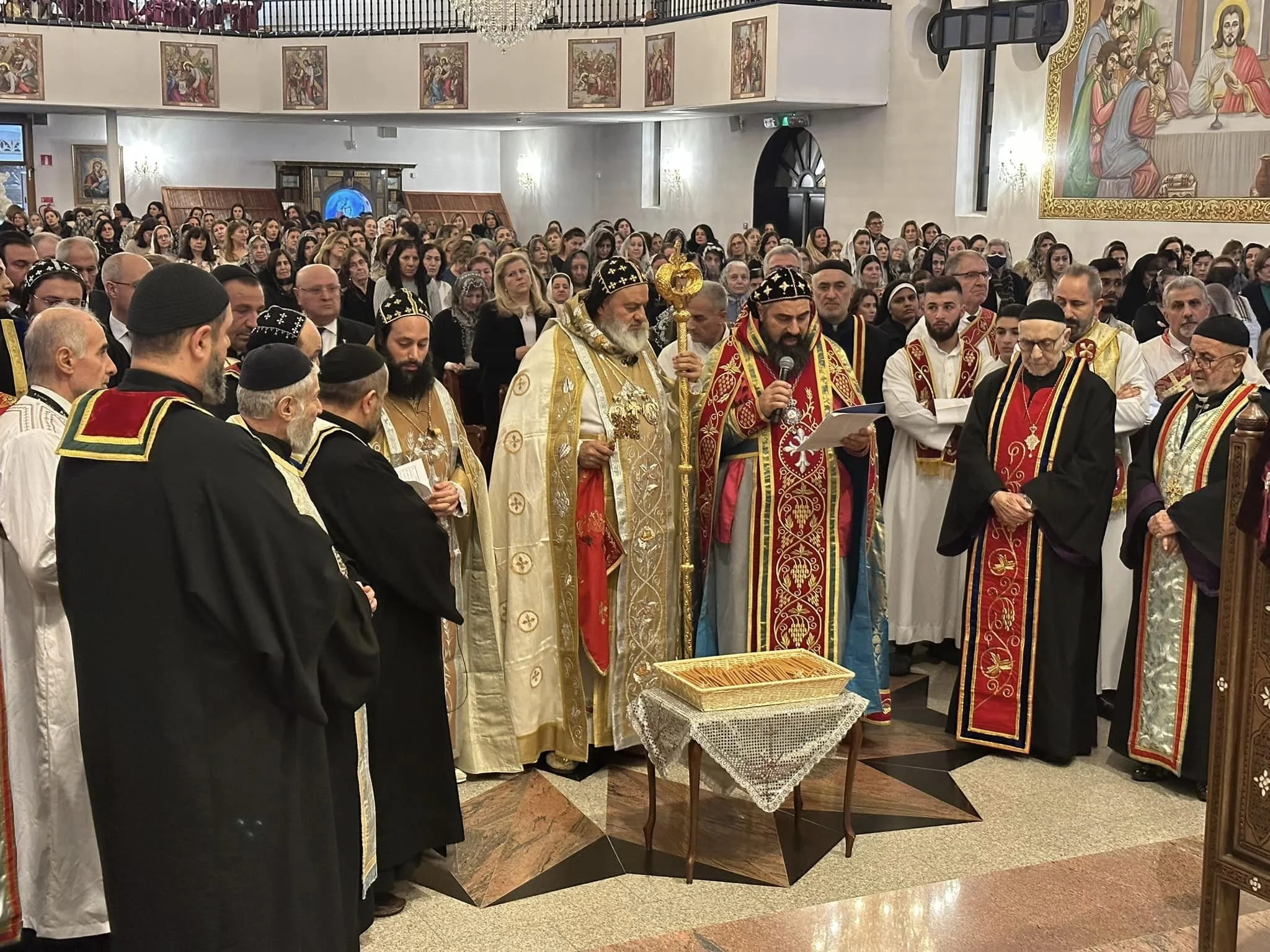 His Holiness Patriarch Mor Ignatius Aphrem II Celebrates the Holy Qurobo on the Occasion of the Feast of the Presentation of the Lord to the Temple at Mor Yacoub Nsibinoyo Church in Södertalje