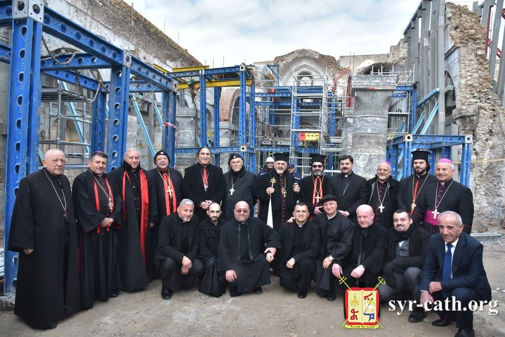 غبطة البطريرك مار اغناطيوس يوسف الثالث يونان يتفقّد أعمال الترميم في كاتدرائيّة الطاهرة الكبرى ودار المطرانيّة في الموصل، العراق