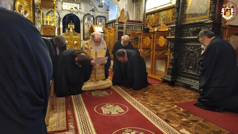His Beatitude Patriarch Theophilos III Presides Over the Prayer of Forgiveness in the Beginning of the Great Lent