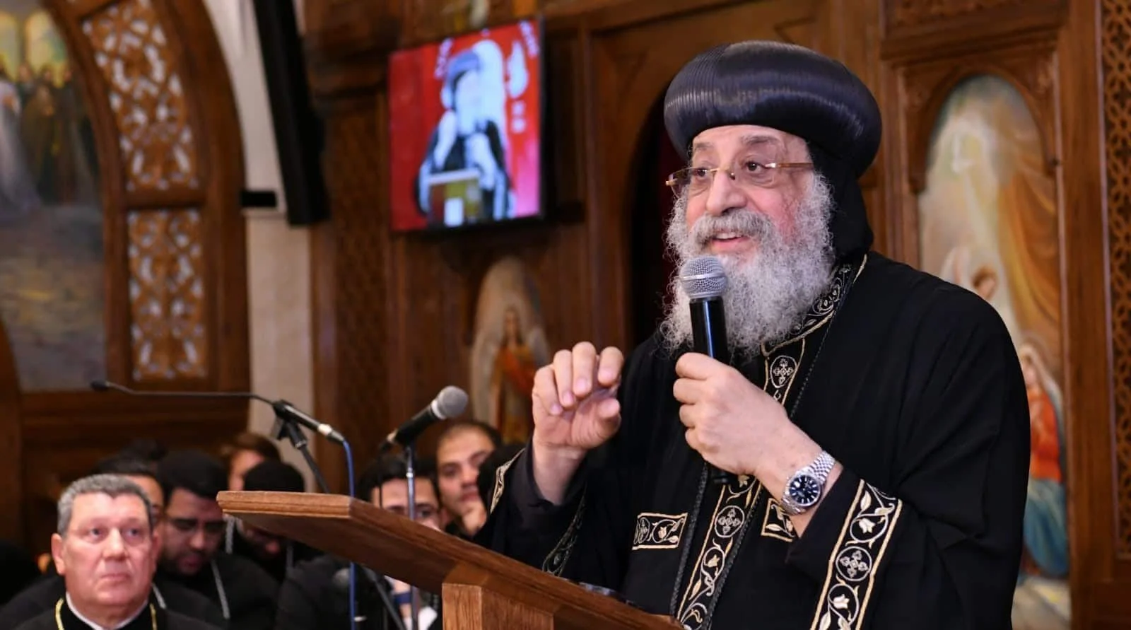 His Holiness Pope Tawadros II Delivers His Wednesday’s Meeting Sermon