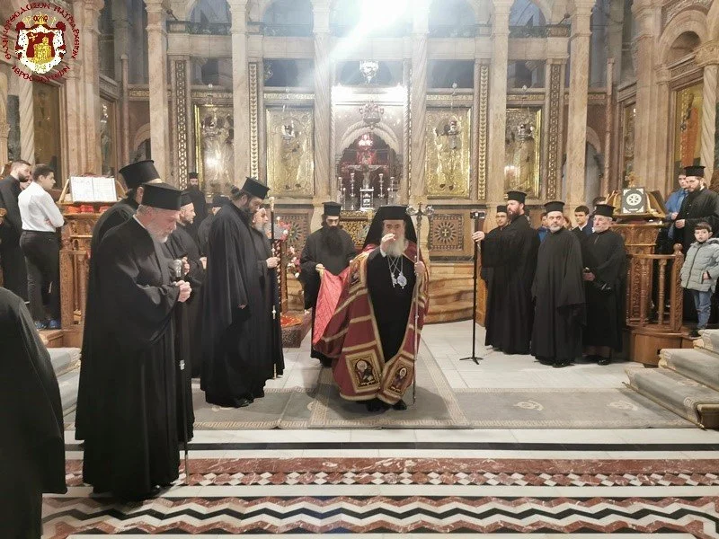 His Beatitude Patriarch Theophilos III Presides Over the Service of the Akathist Hymn