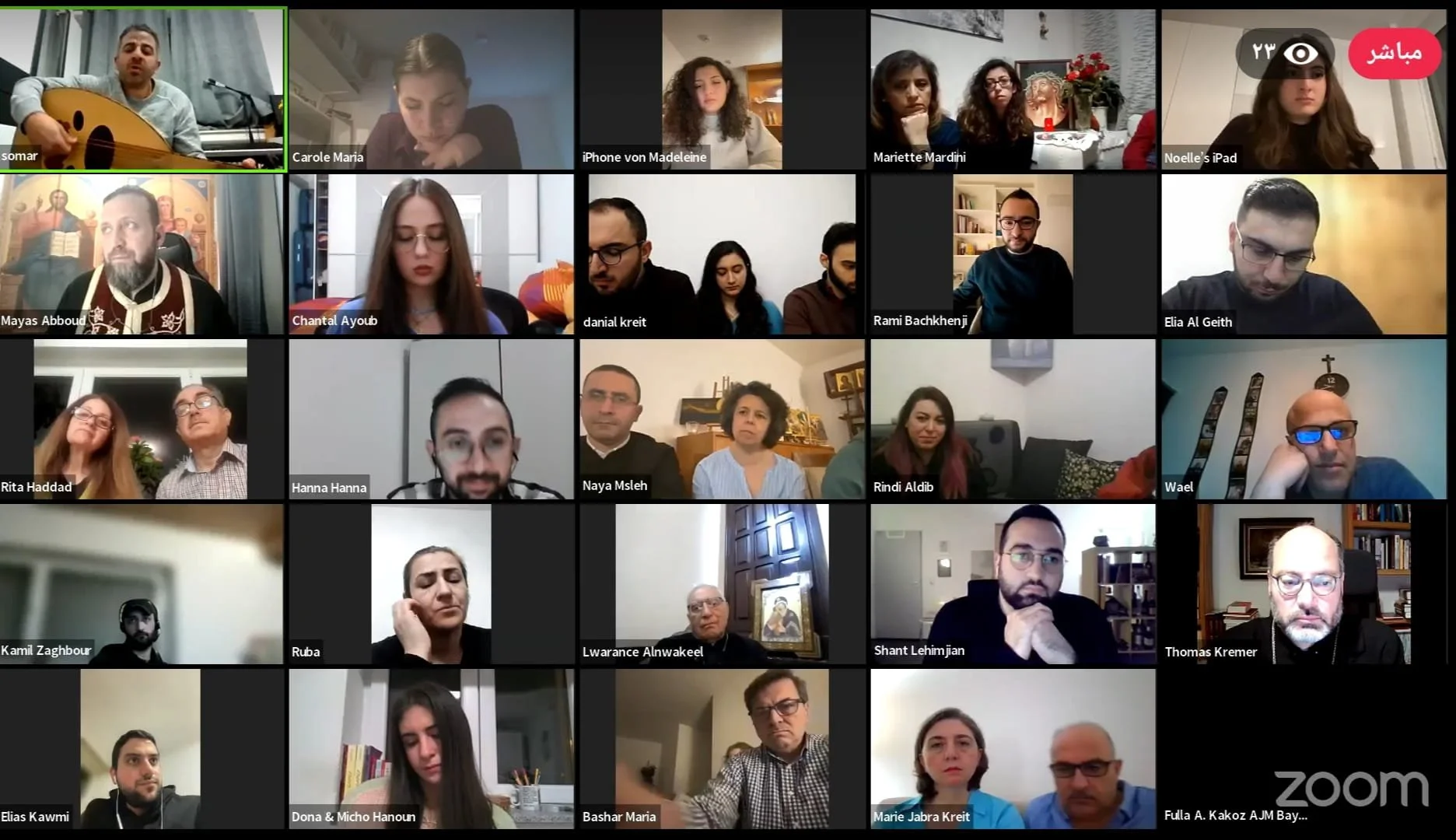 غبطة البطريرك يوسف العبسي يشارك في رتبة صلاة الختن التأمليّة مع رعيّة وشبيبة الروم الملكيّين الكاثوليك عبر تطبيق زوم