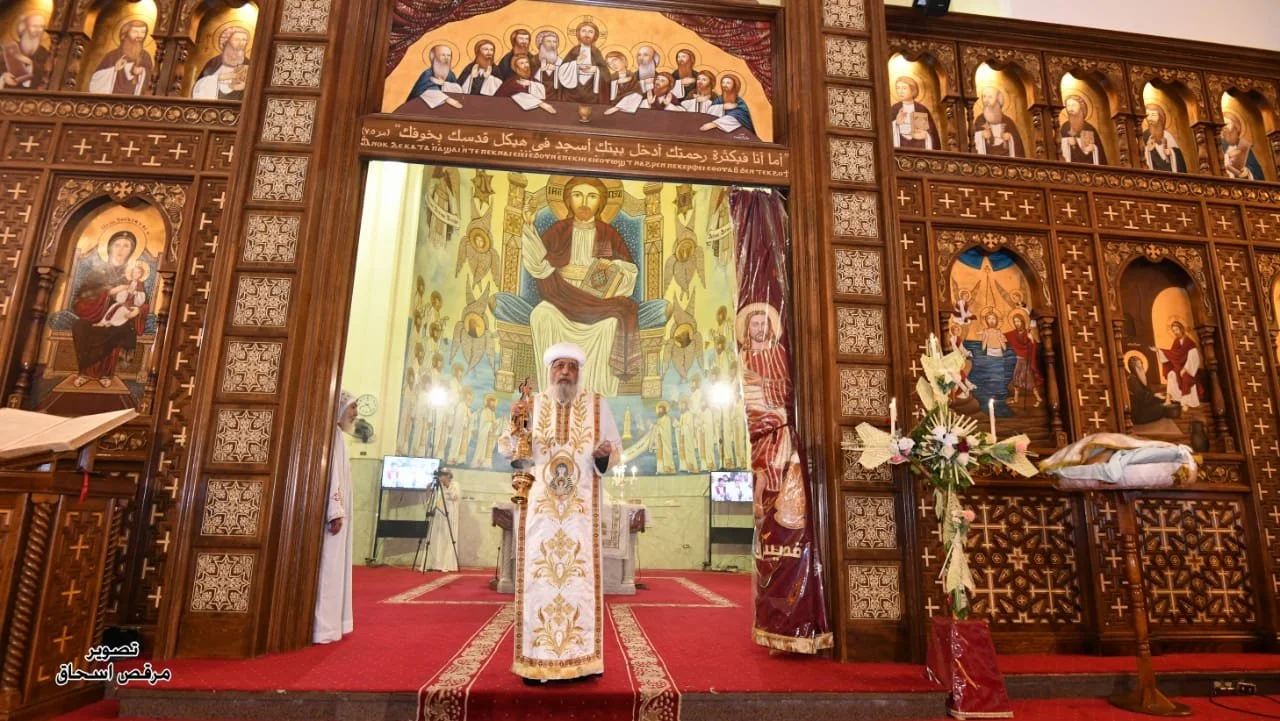 His Holiness Pope Tawadros II Prays Palm Sunday Liturgy and the General Funeral Prayer at St. Bishoy’s Monastery in Wadi El Natroun, Egypt