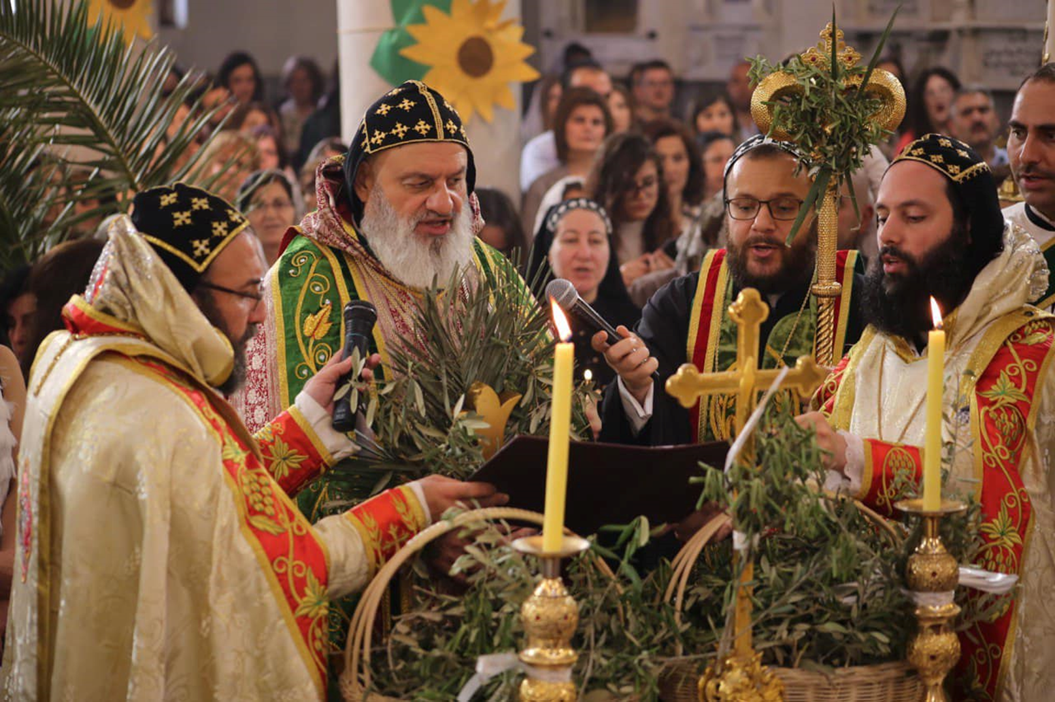 His Holiness Patriarch Mor Ignatius Aphrem II Presides Over the Holy Qurobo on the Occasion of Palm Sunday at St. Georges Patriarchal Cathedral in Bab Touma, Damascus