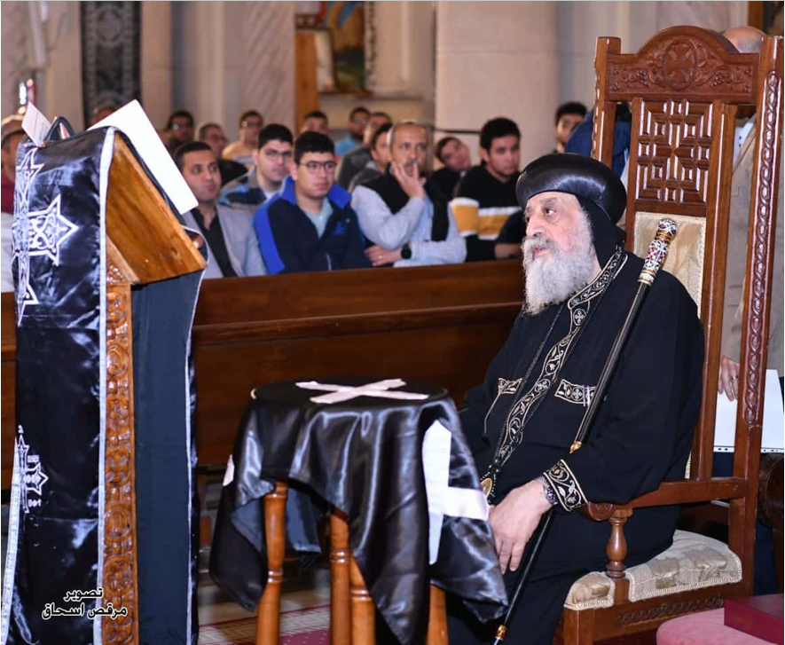 His Holiness Pope Tawadros II Prays the Holy Paskha of Tuesday Eve at St. Mark’s Church in Alexandria, Egypt