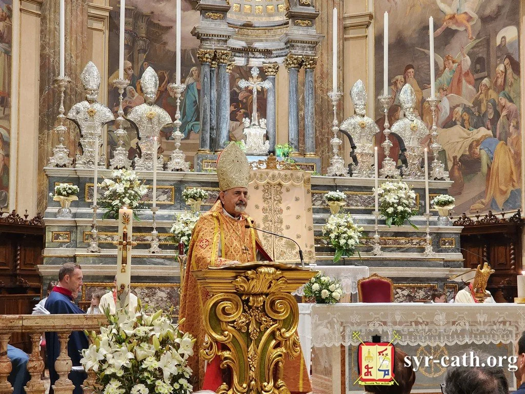 غبطة البطريرك مار اغناطيوس يوسف الثالث يونان يحتفل بقداس الأحد الجديد في كنيسة العذراء مريم سيّدة الانتقال في برينانو - أبرشية كريمونا، إيطاليا