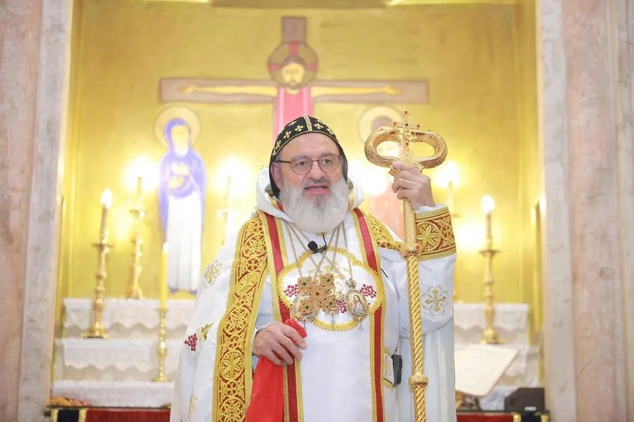 His Holiness Patriarch Mor Ignatius Aphrem II Celebrates the Holy Qurobo of the Easter Vigil at St. Aphrem Cathedral in Aleppo
