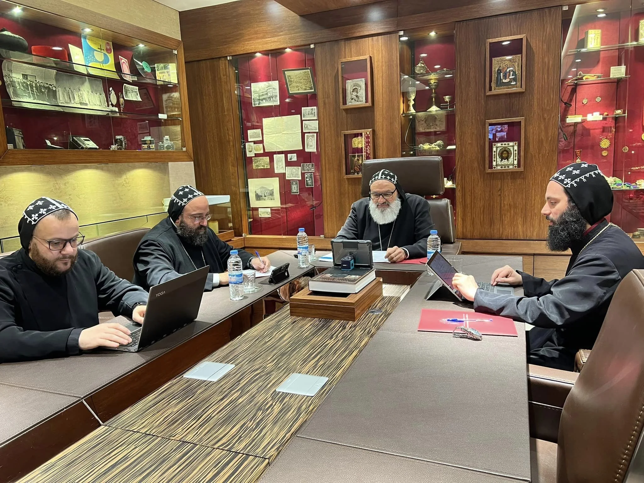 His Holiness Patriarch Mor Ignatius Aphrem II Presides Over an Online Meeting of the General Secretariat of the Holy Synod