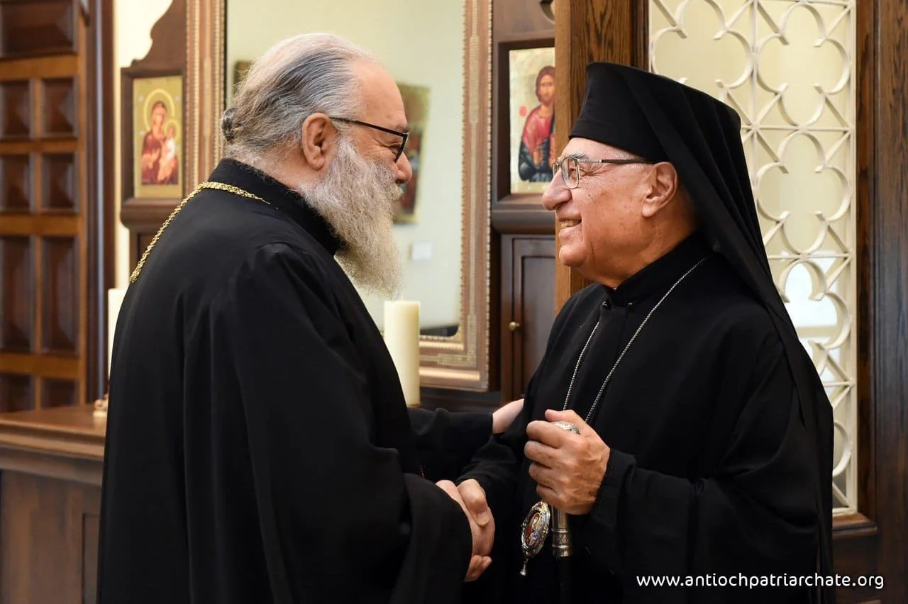 His Beatitude Patriarch John X Receives His Beatitude Patriarch Youssef Al-Absi in the Patriarchal Headquarters in Damascus