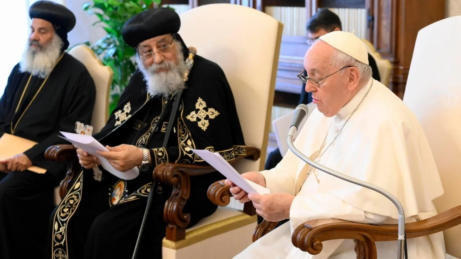 His Holiness Pope Francis to His Holiness Pope Tawadros II: May our friendship never stop growing