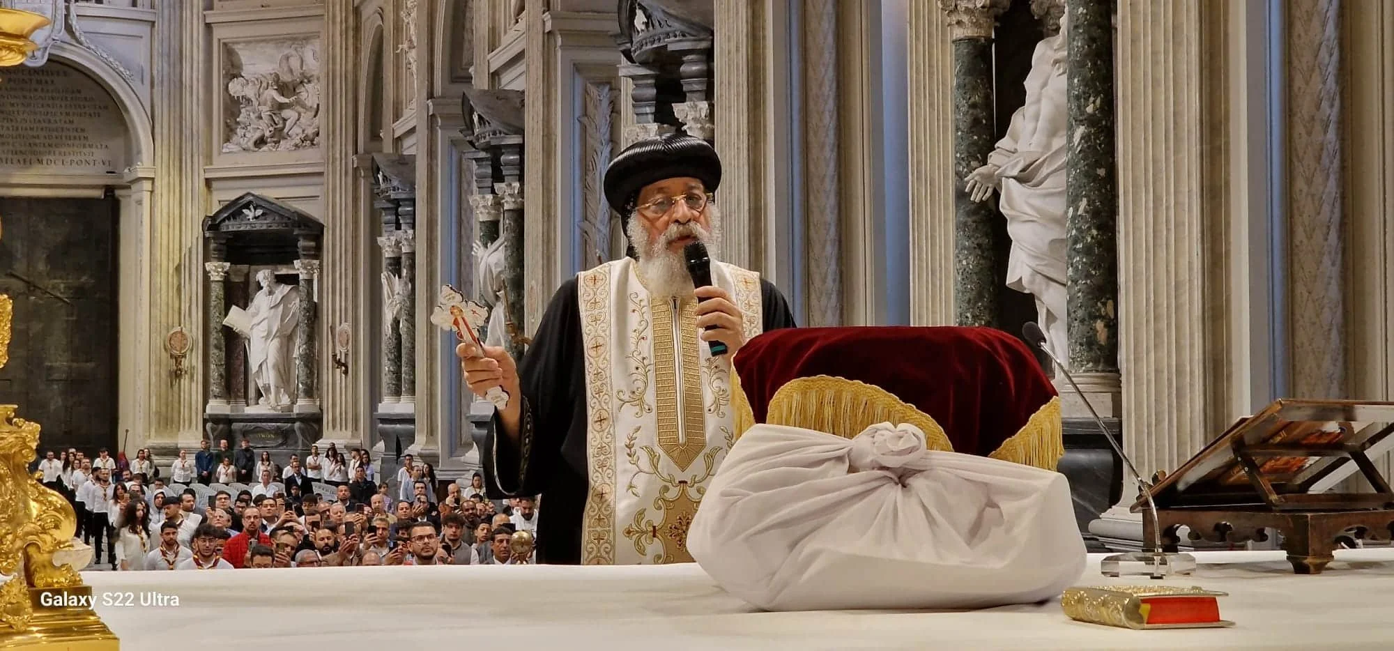 His Holiness Pope Tawadros II Prays the Eve of the Light Sunday in the Diocese of Turin and Rome in the Basilica of St. John Lateran in Rome