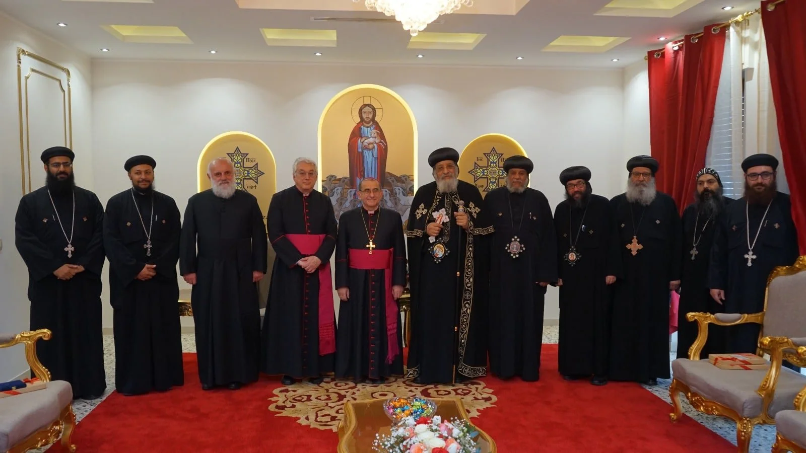His Holiness Pope Tawadros II Receives Monsignor Mario Delpini, Archbishop of Milan of the Catholic Church