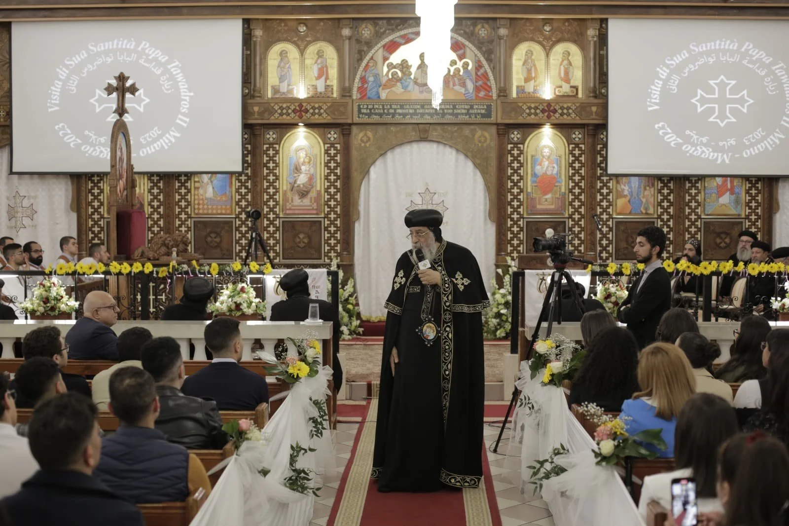 His Holiness Pope Tawadros II Meets the Youth of Milan