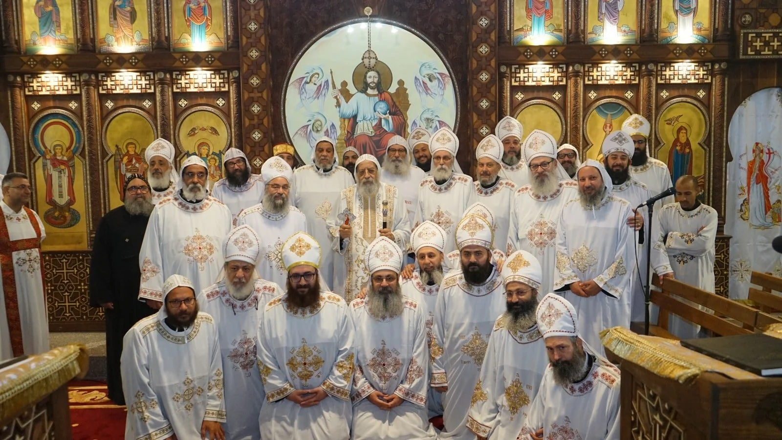 His Holiness Pope Tawadros II Meets with the Priests of Milan and their Wives