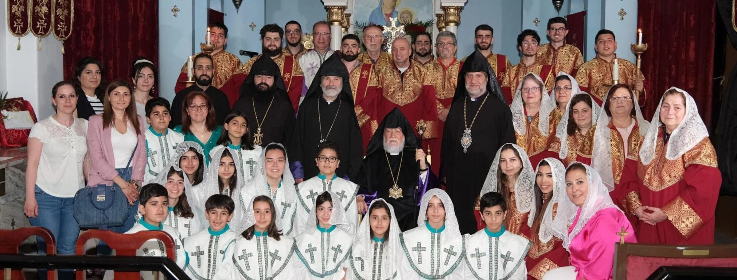 His Holiness Catholicos Aram I at Sourp Kevork Church in Laval, Canada