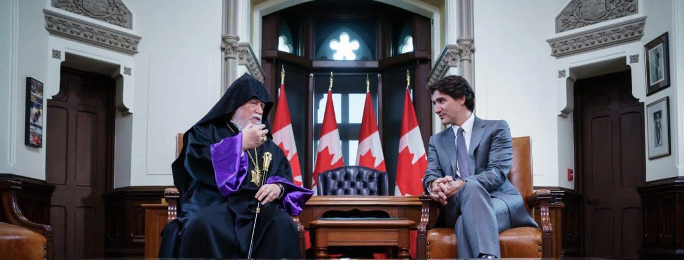 His Holiness Catholicos Aram I Meets With Canada’s Prime Minister, The Right Honorable Justin Trudeau