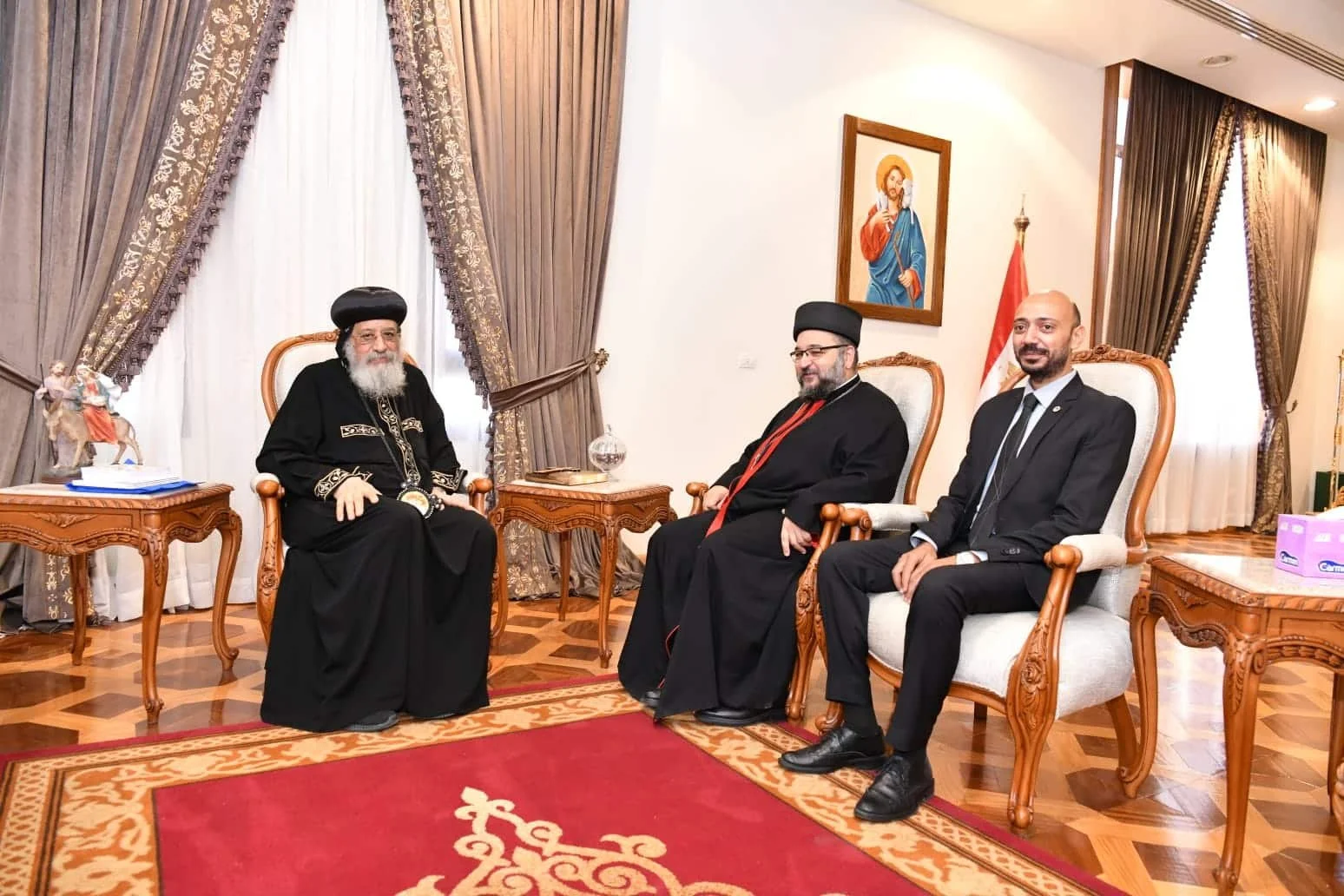 قداسة البابا تواضروس الثاني يستقبل الخور أسقف بولس ساتي للفادي الأقدس، للإطمئنان على أحوال غبطة البطريرك الكاردينال لويس روفائيل ساكو