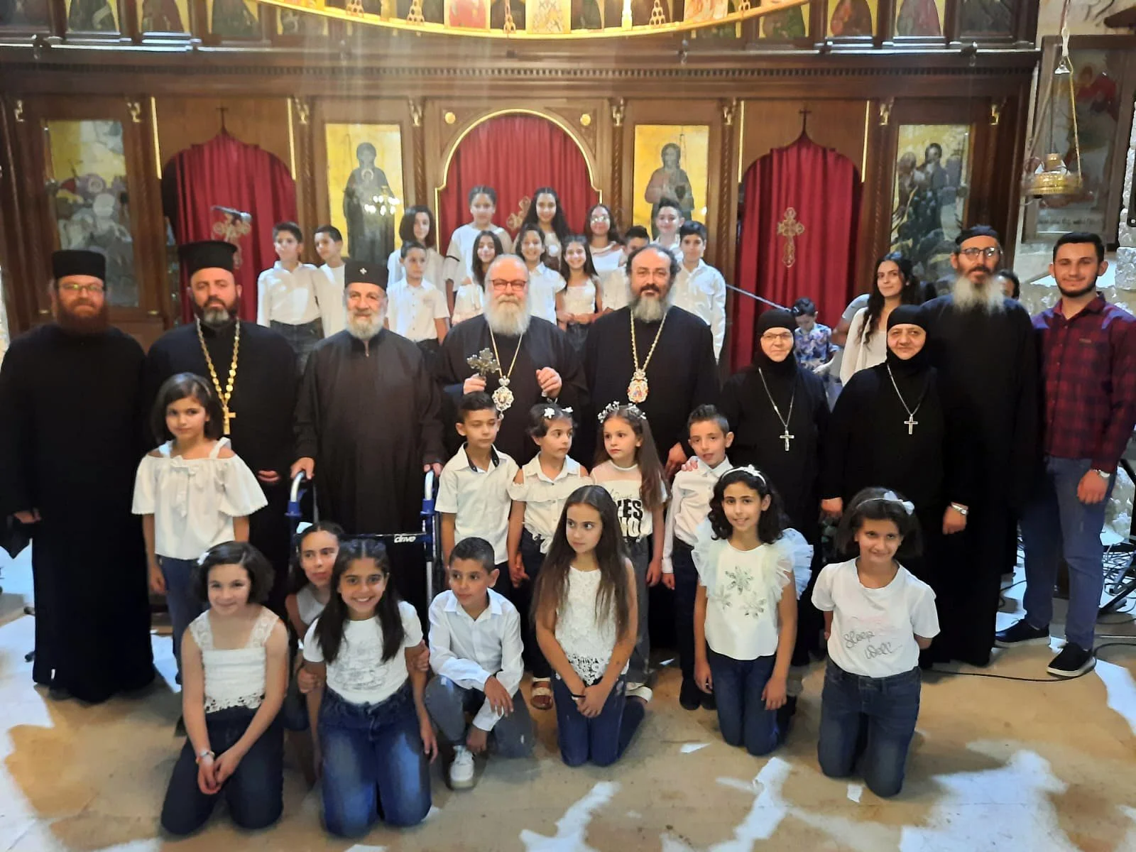 His Beatitude Patriarch John X Attends the Evening of Hymns of St. Kassiani Children's Choir, "From the Nativity of Our Lady to Her Dormition", at the Saint George Patriarchal Monastery in Saydnaya