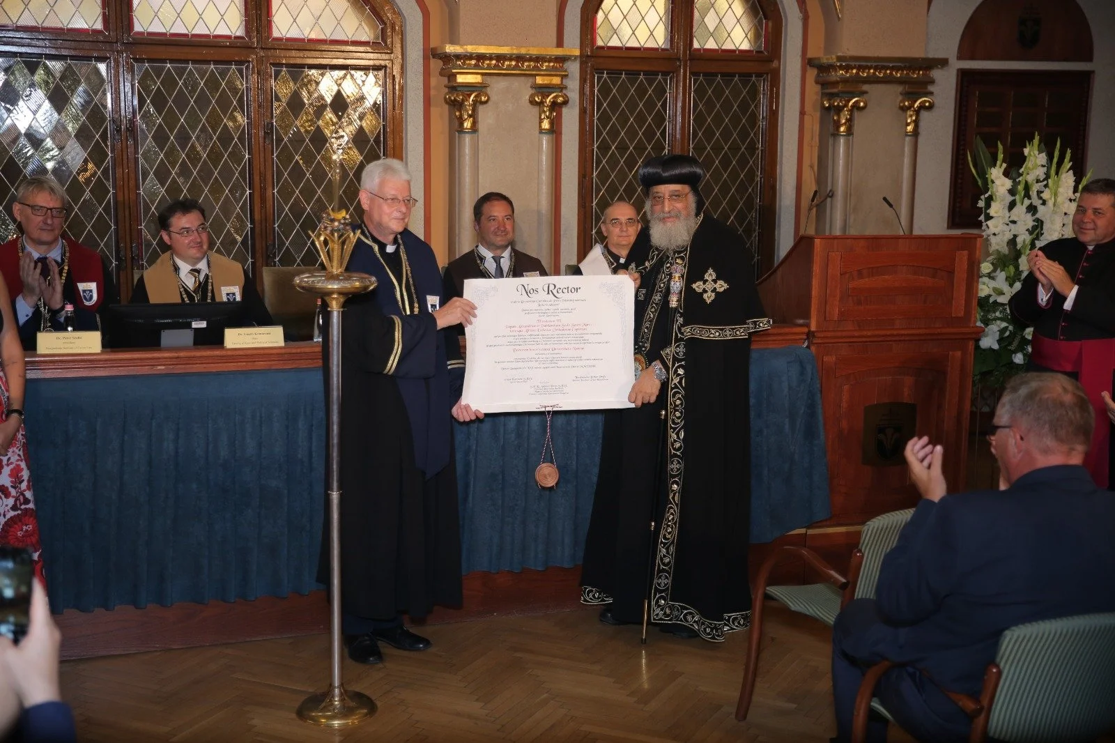 His Holiness Pope Tawadros II Receives an Honorary Doctorate from Pázmány Péter University in Hungary