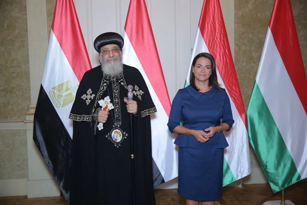 Mrs. Katlin Novak, President of Hungary Receives His Holiness Pope Tawadros II