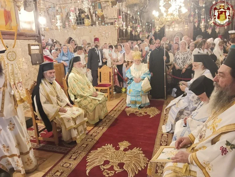 His Beatitude Patriarch Theophilos III Celebrates the Feast of the Dormition of the Theotokos in the Holy Shrine of the Dormition of the Theotokos in Gethsemane