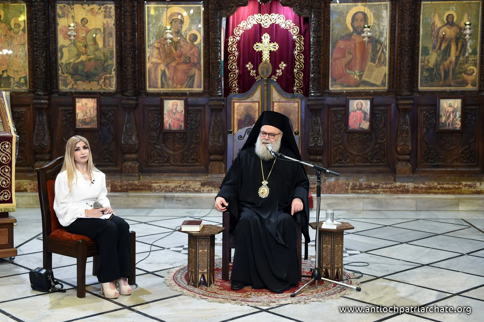 لقاء غبطة البطريرك يوحنّا العاشر مع الشبيبة في كنيسة دير القدّيس جاورجيوس الحميراء البطريركي في وادي النصارى، سورية