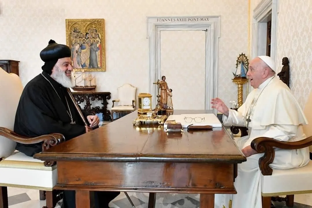 ‎قداسة البطريرك مار إغناطيوس أفرام الثاني يلتقي قداسة البابا فرنسيس