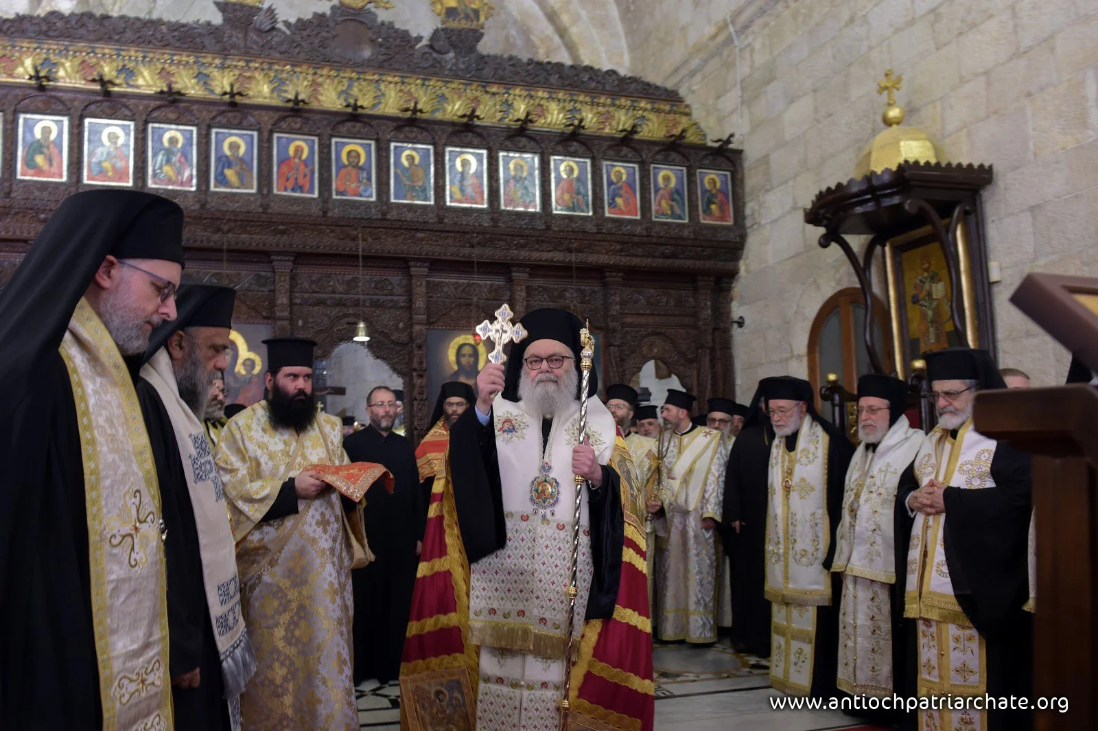 His Beatitude Patriarch John X Holds a Prayer On the Occasion of the Canonization of Martyred Fathers and Priests Nicolas and His Son Habib Khasha of Damascus
