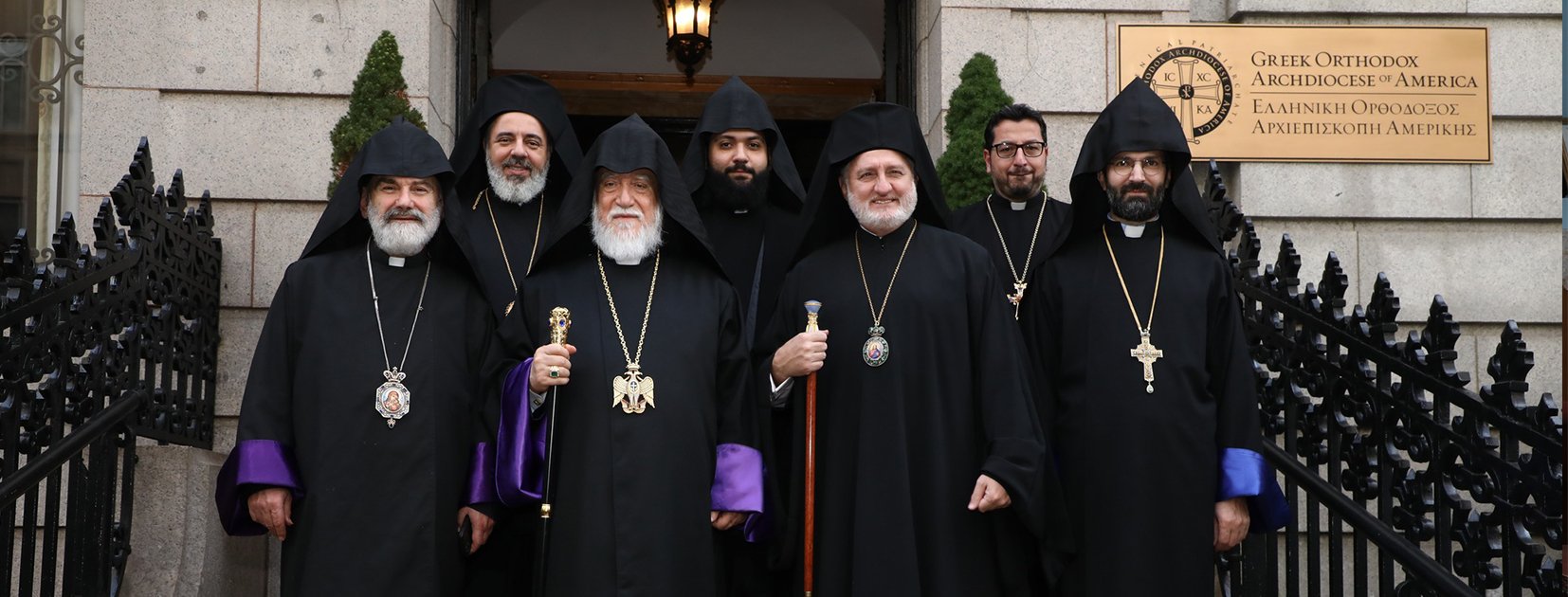 His Holiness Catholicos Aram I Was the Guest of Honor of His Eminence Archbishop Elpidophoros of America