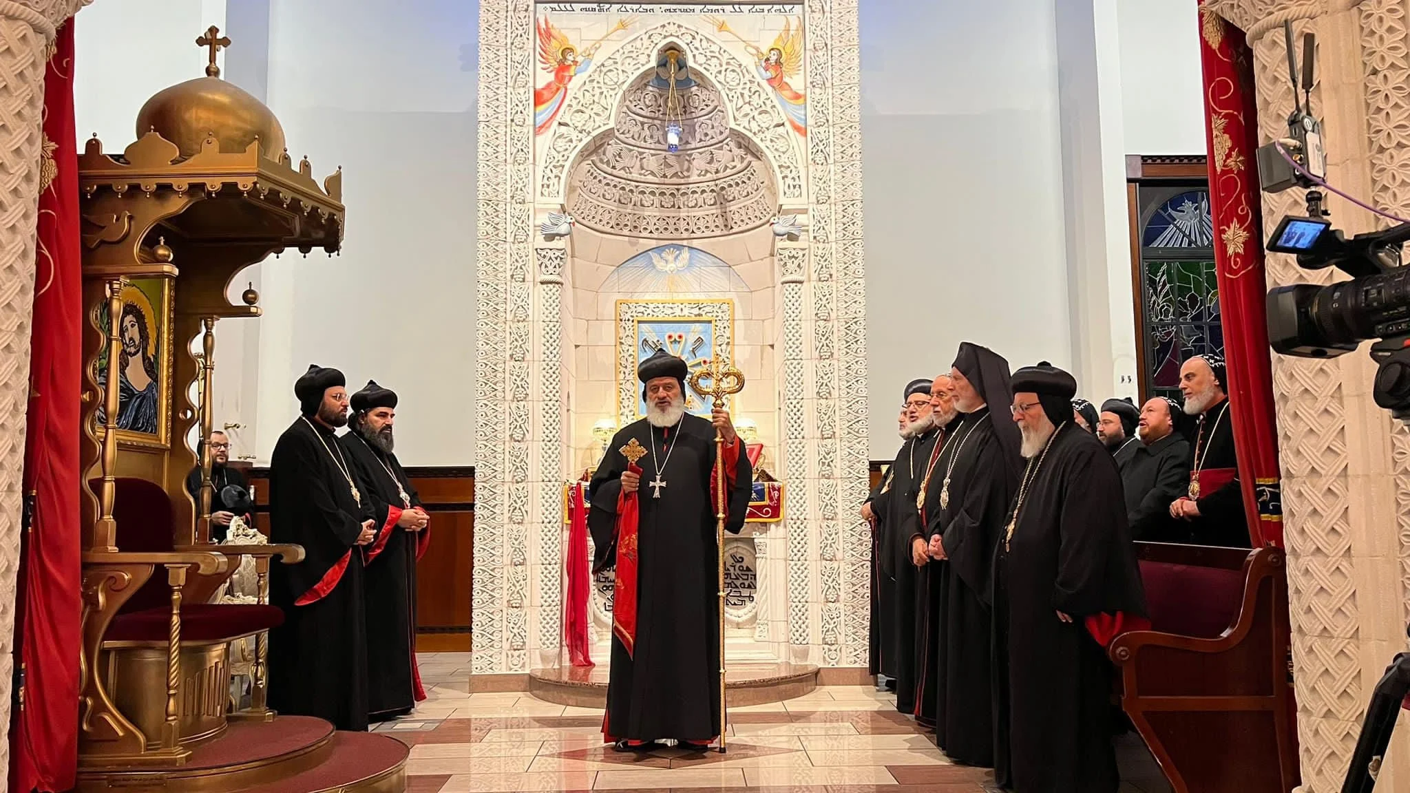 His Holiness Patriarch Mor Ignatius Aphrem II Presides Over the Evening Prayer (Ramsho) at Mor Aphrem Cathedral in Sodertalje