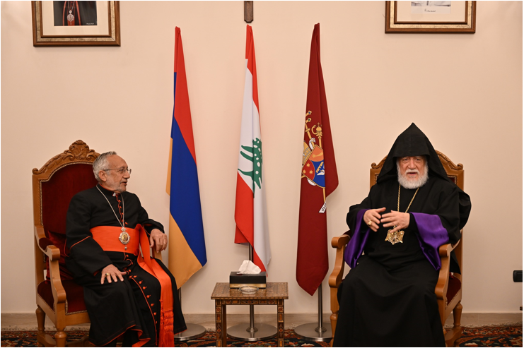 His Holiness Catholicos Aram I In a Brotherhood Visit to His Beatitude Patriarch Raphaël Bedros XXI Minassian