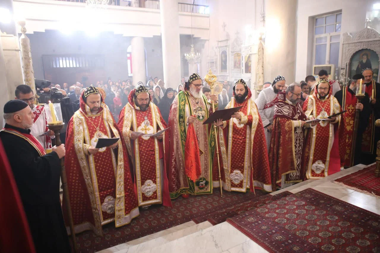 His Holiness Patriarch Mor Ignatius Aphrem II Presides Over the Christmas Holy Qurobo at St. Georges Patriarchal Cathedral in Bab Touma, Syria