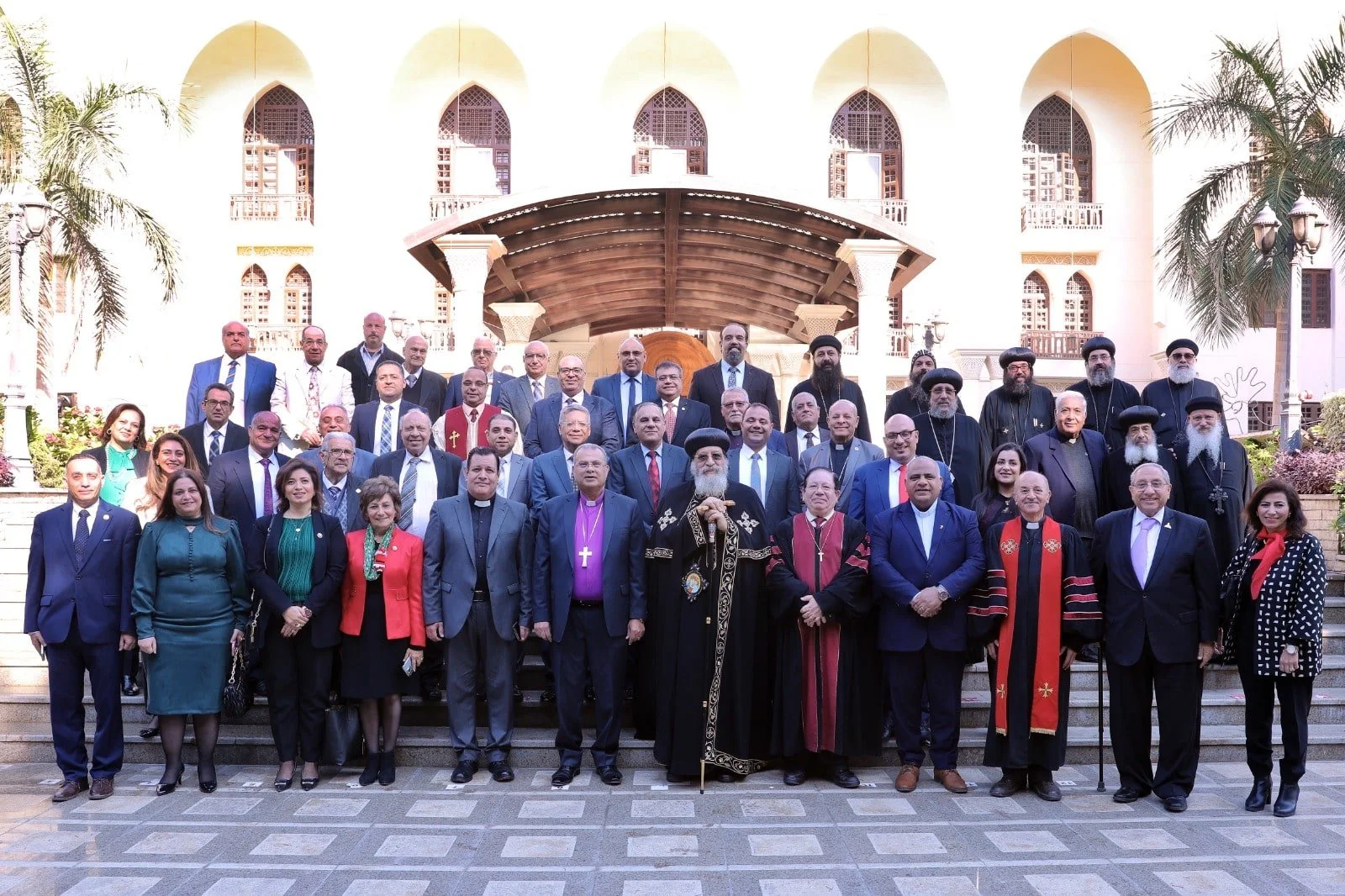 His Holiness Pope Tawadros II Receives Reverend Dr. Andrea Zaki and Heads and Leaders of Evangelical Denominations to Congratulate on the Glorious Feast of Nativity