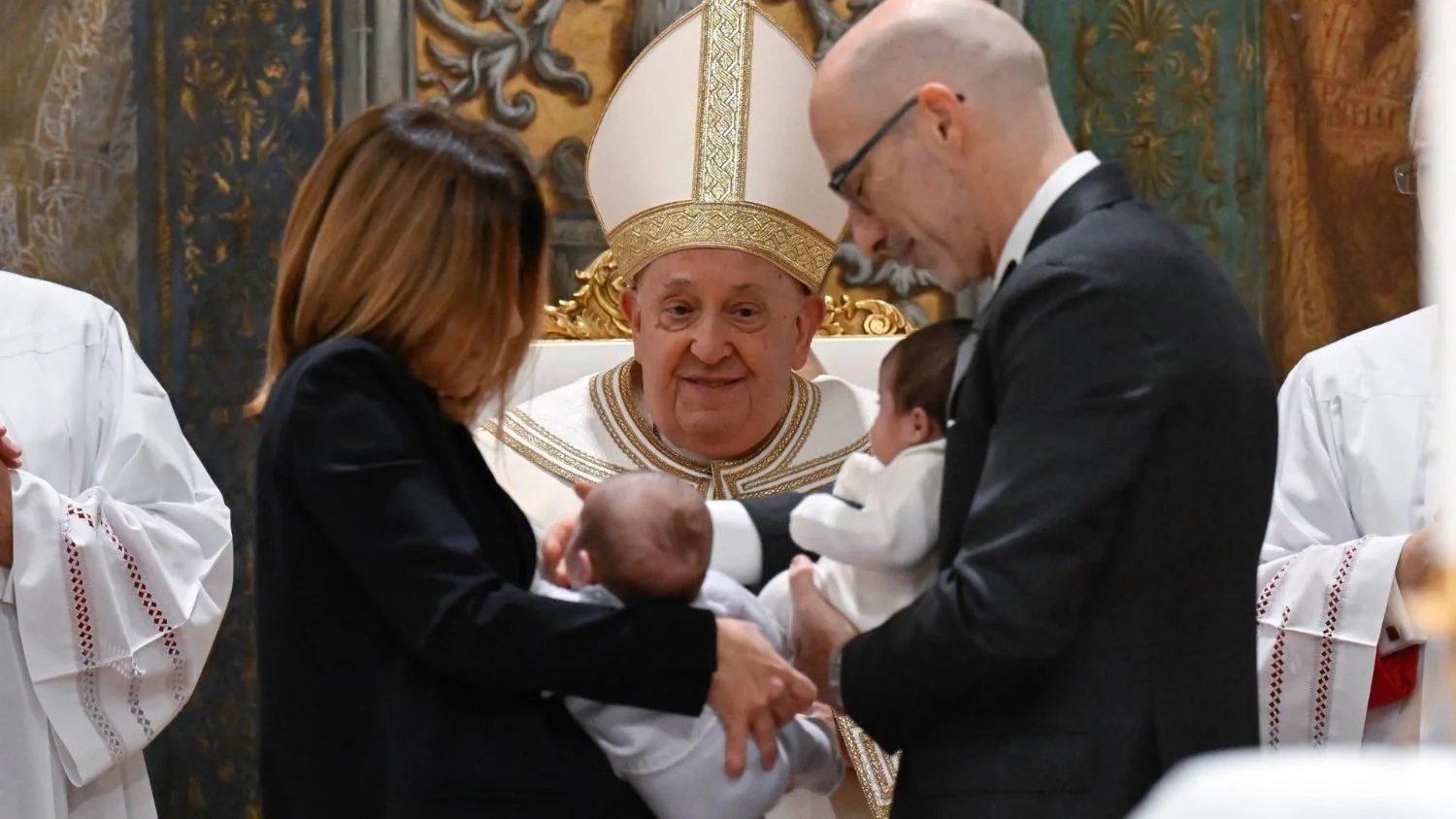 His Holiness Pope Francis Baptizes 16 Infants in the Sistine Chapel