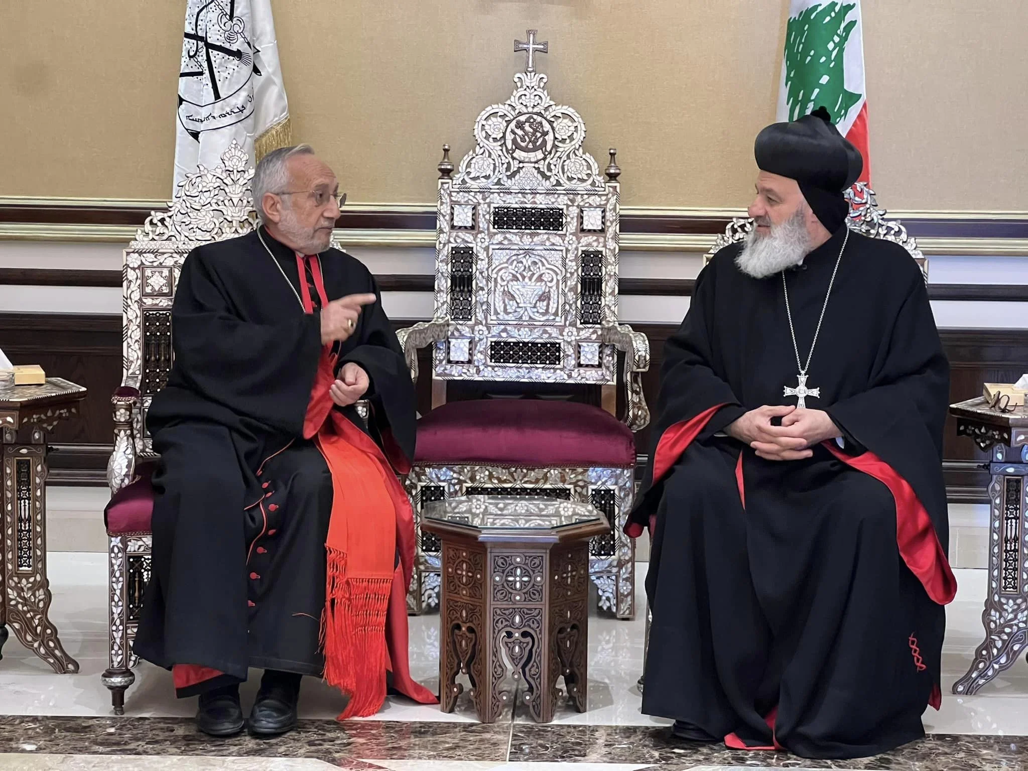 ‎قداسة البطريرك مار إغناطيوس أفرام الثاني يستقبل أخاه غبطة البطريرك روفائيل بدروس الحادي والعشرين ميناسيان