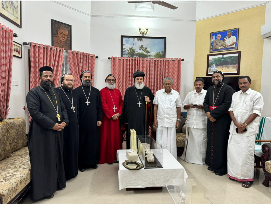 His Holiness Patriarch Mor Ignatius Aphrem II Visits His Excellency Mr. Pinarayi Vijayan, Chief Minister of Kerala, India