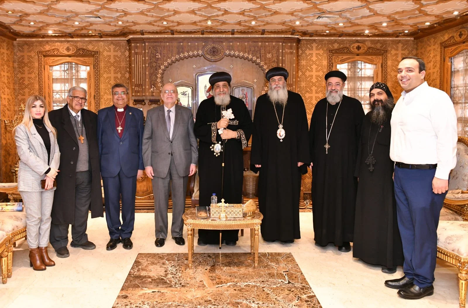قداسة البابا تواضروس الثاني يستقبل الأمين العام لمجلس كنائس الشرق الأوسط الدكتور ميشال عبس مع وفد من المجلس، وكلمات أكدت على ضرورة تثبيت الحضور المسيحي في المنطقة