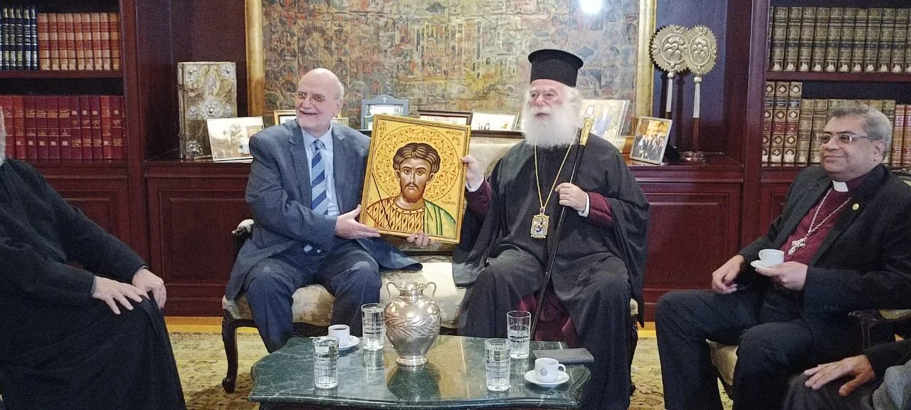 قداسة البابا ثيودوروس الثاني يستقبل الأمين العام لمجلس كنائس الشرق الأوسط الدكتور ميشال عبس ووفد من المجلس في مقر البطريركية -الاسكندرية