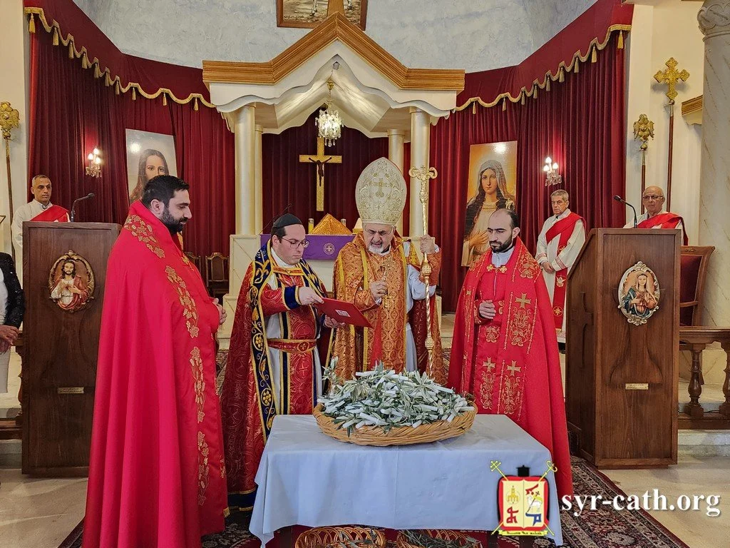غبطة البطريرك مار اغناطيوس يوسف الثالث يونان يحتفل بقدّاس وتطواف عيد الشعانين في كنيسة مار بهنام وسارة، الفنار - لبنان