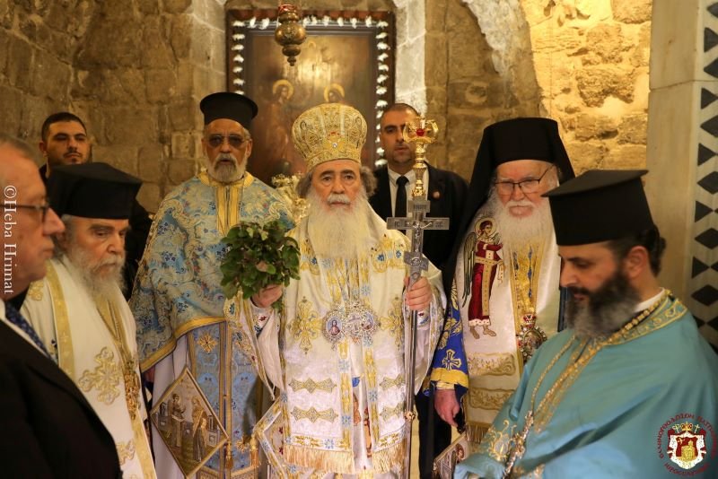 His Beatitude Patriarch Theophilos III celebrates the Feast of the Annunciation of the Theotokos at the Shrine of the Annunciation in Nazareth