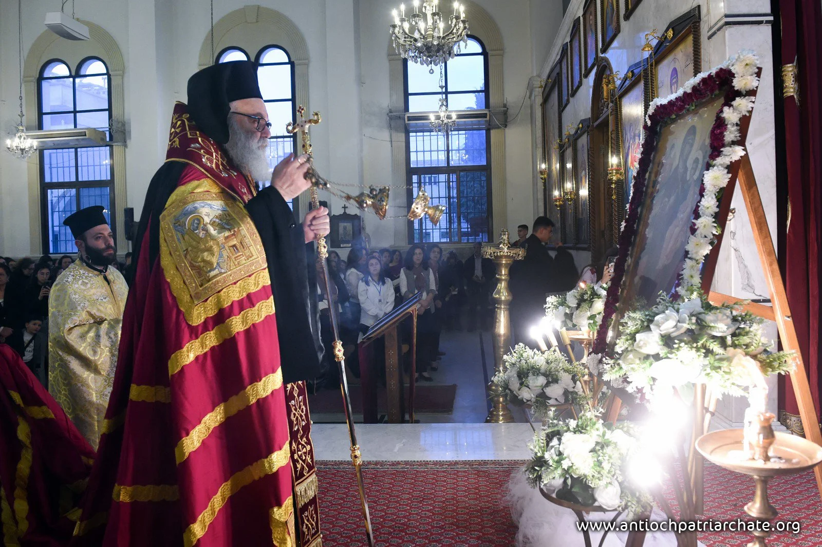 His Beatitude Patriarch John X Holds the Fourth Akathist Prayer at the Church of Prophet Elijah the Zealous in Qatana