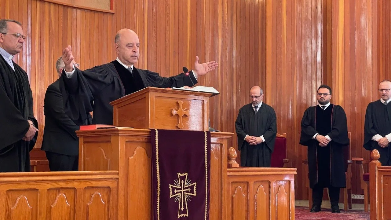 The 109th anniversary of the Armenian Genocide, an Armenian Evangelical service Organized by the church pastors of the (UAECNE) in Beirut