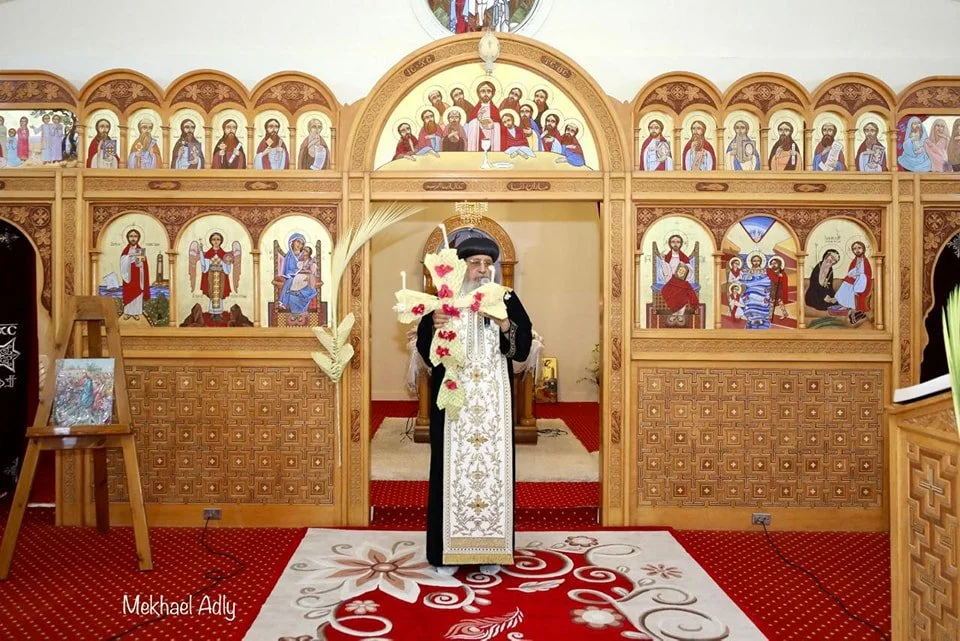 His Holiness Pope Tawadros II prayed this morning the Palm Sunday Liturgy in the Church of the Archangel Michael, Karma King Mariout, Alexandria.