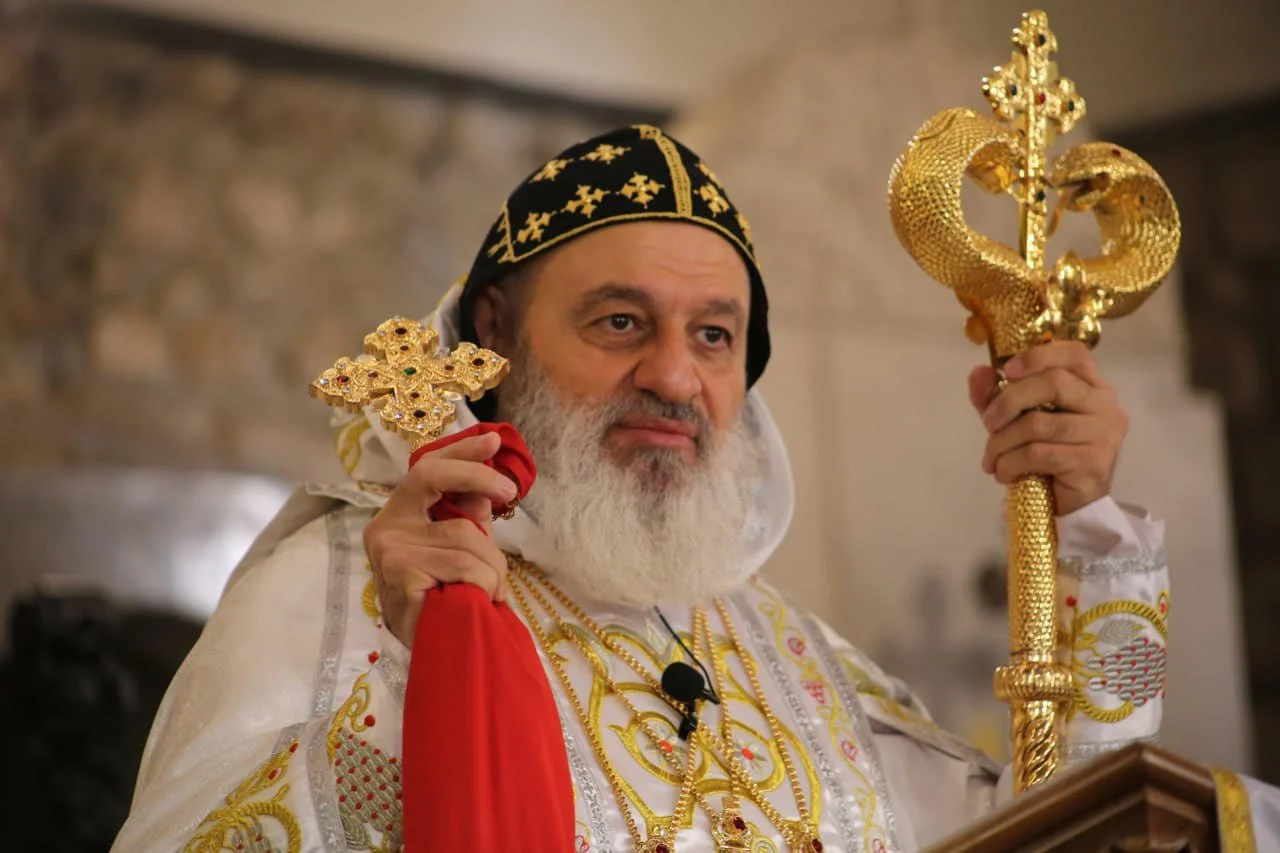 His Holiness Patriarch Mor Ignatius Aphrem II Celebrates the Holy Qurobo on the Occasion of Easter Sunday, at St. Georges Patriarchal Cathedral in Bab Touma - Damascus