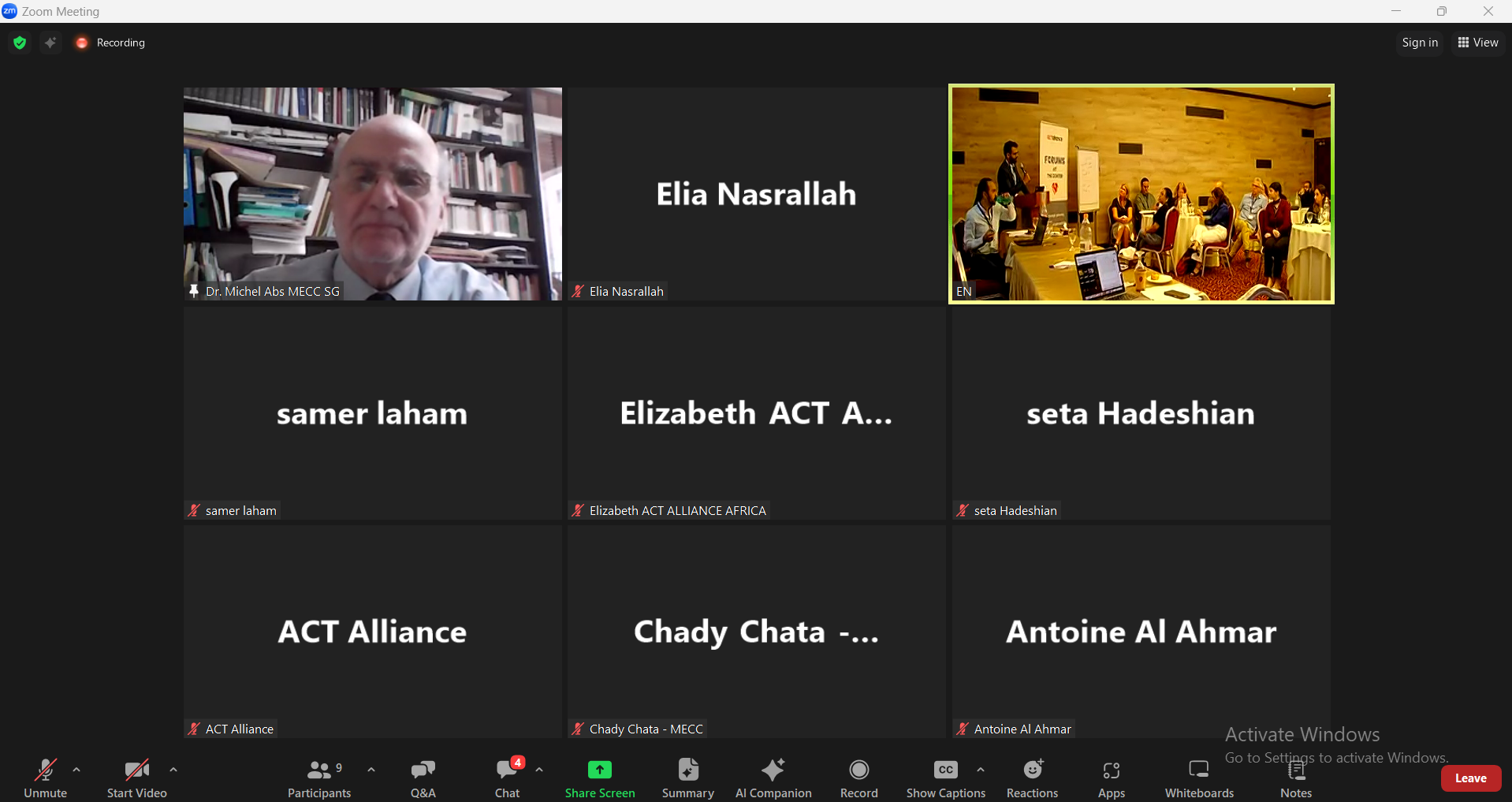 The MECC Secretary General Dr. Michel Abs Presents a Lecture at the ACT Alliance MENA Forum Annual Meeting:&nbsp;