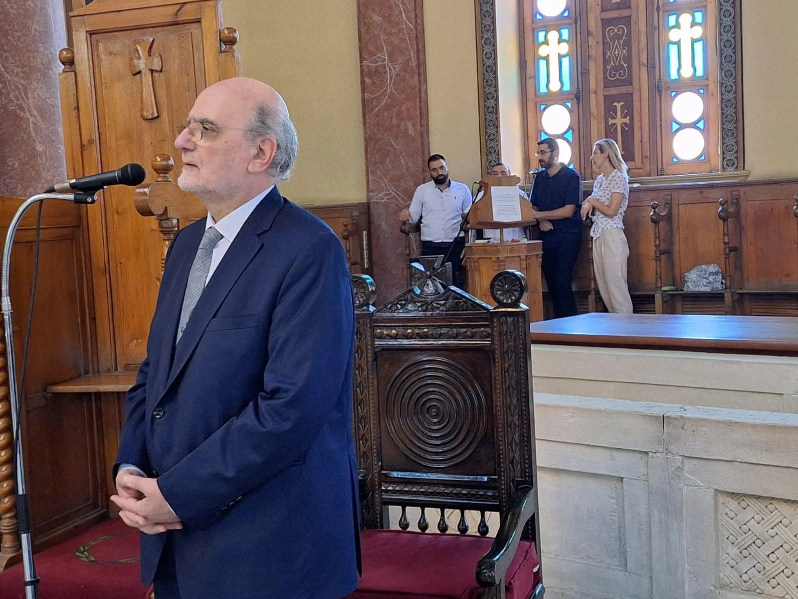 Archimandrite Dean Jack Khalil Presided Over the Divine Liturgy at the Patriarchal Monastery of St. George in Cairo, in the Presence of Dr. Michel Abs, the MECC Secretary General