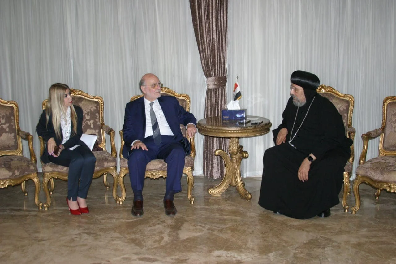 His Eminence Bishop Anba Ermia Receives the MECC Secretary General Dr. Michel Abs