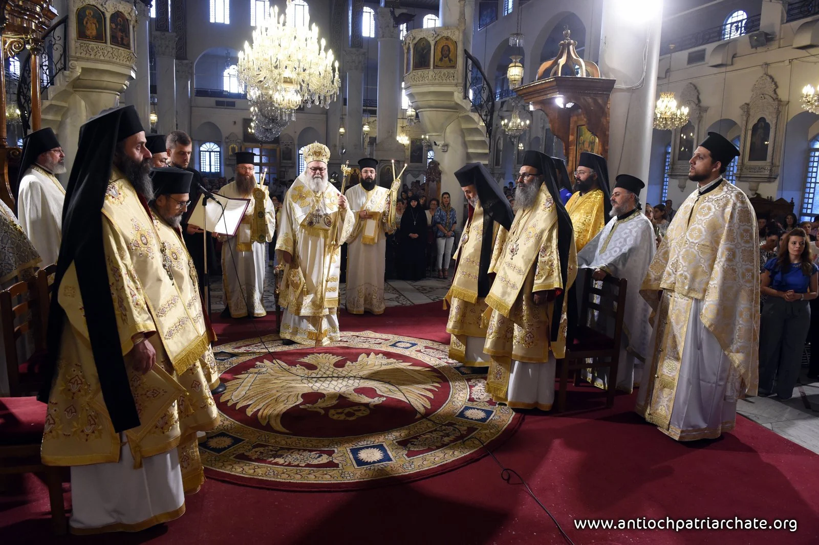 His Beatitude Patriarch John X Holds the Divine Liturgy for the Feast of the Dormition of Our Lady in the Mariamite Cathedral in Damascus